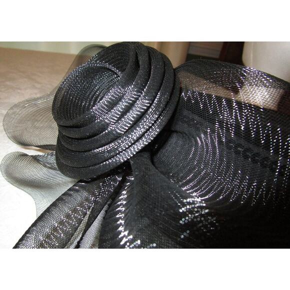 Geo W. Bollman Vintage Ladies Black Hat Classy Mesh Pillbox main image 10